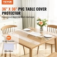 thumbnail image 2 of VEVOR Clear Table Cover Protector, 36"x36"/916 x 916 mm Table Cover, 1.5 mm Thick PVC Plastic Tablecloth, Waterproof Desktop Protector for Writing Desk, Coffee Table, Dining Room Table, 2 of 9