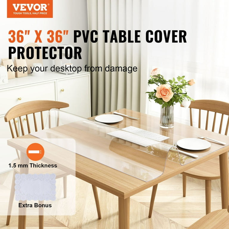 Heat Resistant Clear Plastic Waterproof Table Cover Mat For Kitchen  Countertop D