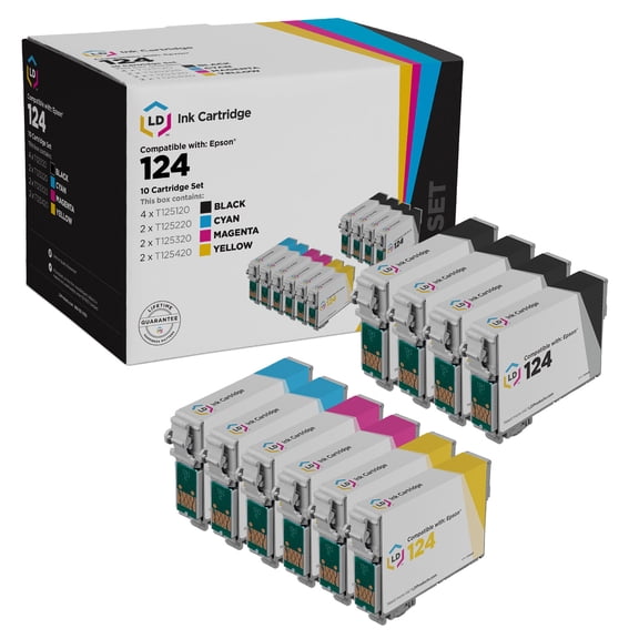 LD Products Compatible Replacements Ink for Epson 124 4 Black, 2 Cyan, 2 Magenta, 2 Yellow 10pk