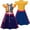 A, variant on Girls Cartoon Heroine Costume Dress w/Bag Cosplay Skirt Outfit for Halloween Party Role Play, 8-9Y