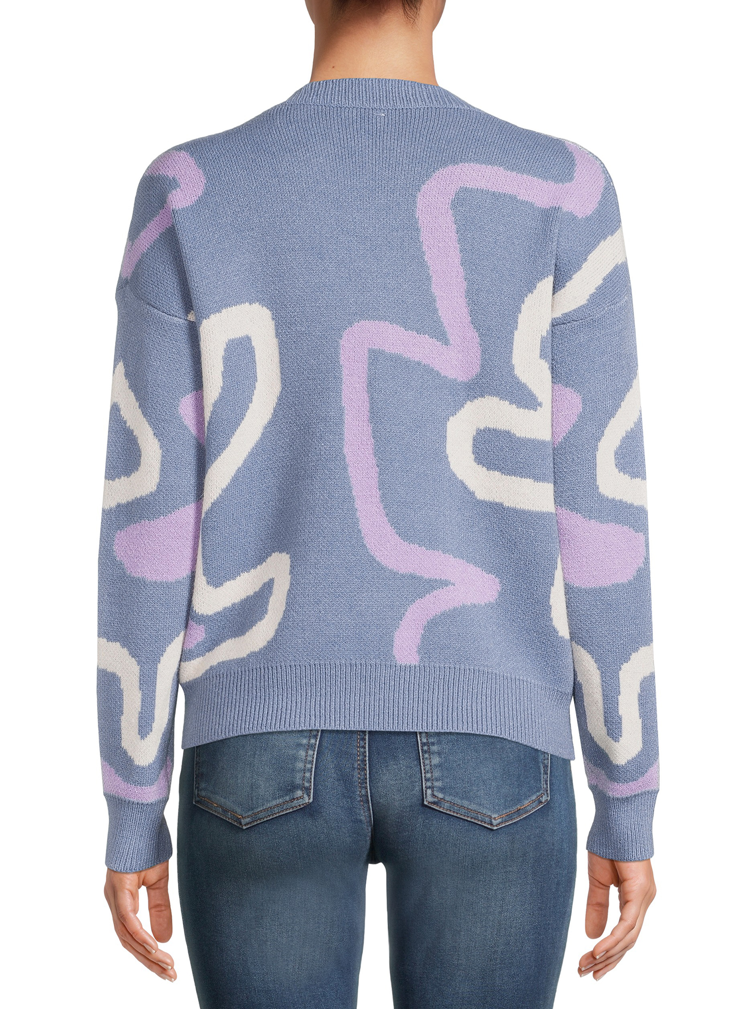 Dreamers by Debut Womens Print Pullover Long Sleeve Sweater - image 3 of 5