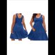 thumbnail image 2 of Vestidos de Verano para Mujer, de Gran Tamaño, con Hombros Descubiertos, Lisos, Sin Mangas, con Volantes en el Bajo, Vestidos Cortos con , Azul, Talla 4XL, 2 of 7