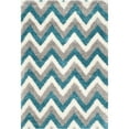 thumbnail image 2 of SAFAVIEH Willis Zigzag Stripes Kids Shag Area Rug, Ivory/Blue, 5'3" x 7'6", 2 of 6