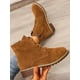 thumbnail image 5 of UKAP Botas para mujer Botas de combate Botines de tobillo impermeables con cordones botas bajas botas de tacón bajo, 5 of 5