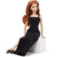 thumbnail image 4 of Barbie Basics Collectible Doll, Model 04 with Red Curly Hair, Black Dress & Platform Heels, 4 of 4