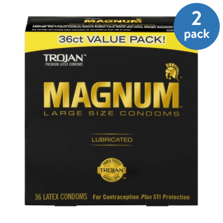 (2 Pack) MAGNUM Large Size Condoms, 36ct (Best Condoms For Average Size)