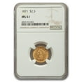 thumbnail image 1 of 1871 $2.50 Liberty Gold Quarter Eagle MS-61 NGC, 1 of 3