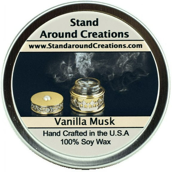 VANILLA MUSK TIN 6-OZ. ALL NATURAL SOY CANDLE