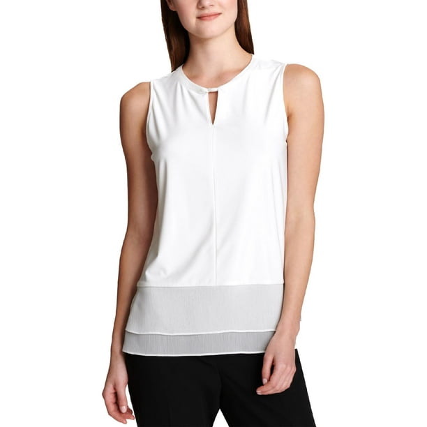 Tommy Hilfiger - Tommy Hilfiger Womens Mixed Media Sleeveless Tank Top ...