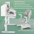 thumbnail image 3 of COSVALVE Height Adjust Kids Study Desk and Chair Set Tilt Desktop Table Ergonomic Armrest Chair with Bookstand,Drawer,for Home/School(Gray), 3 of 14