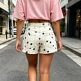 thumbnail image 7 of Nolissa Womens Polka Dot Jean Shorts Drawstring Frayed Hem Cargo Denim Shorts with Pockets Beach Vacation Shorts, 7 of 7