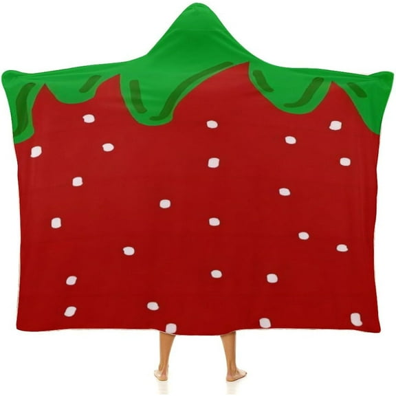 Fruit Watermelon Hooded Blanket for Adults & Kids, Soft Flannel Bed Throw Blanket Cozy Plush Gifts for Home Decor