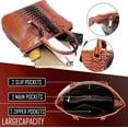 thumbnail image 4 of LHSHID Women Purse Satchel Bag Long Crossbody Classy Tote Bag Top Handle Vegan Leather Ladies Handbags Embossed Pattern, 4 of 7