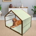 thumbnail image 2 of Green Leaf Pet House, Simple Organic Pattern with Abstract Leaves Ecology Environment Theme, Outdoor & Indoor Portable Dog Kennel with Pillow and Cover, 5 Sizes, Apple Green and White, by Ambesonne, 2 of 4