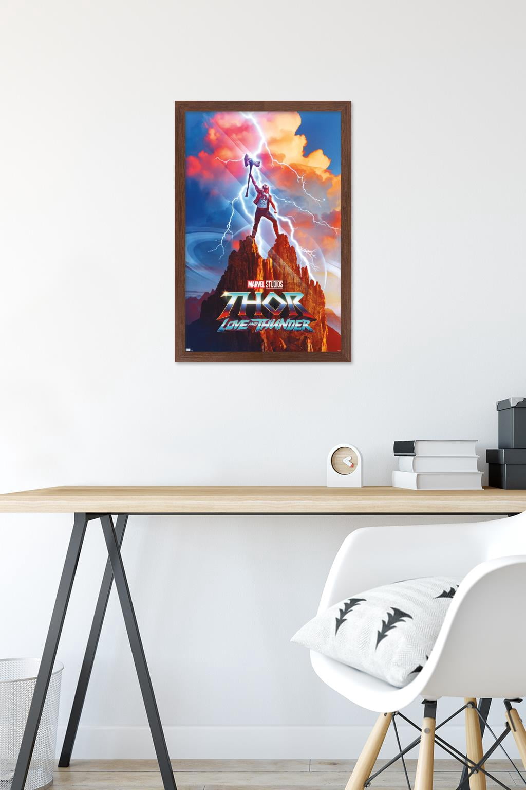 Marvel Thor: Love and Thunder - Thor One Sheet Wall Poster, 14.725" x 22.375" Framed