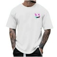 thumbnail image 2 of Tops for Men under $5 Men's 3D Print Graphic Tops Deals Crewneck Short Sleeve Pullover Tees Drop Shoulder Streetwear T Shirts Classic Casual Shirt Tee White 3XL, 2 of 4