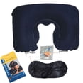 thumbnail image 5 of Almohada inflable de viaje de gran tamaño con flocado grueso de Sanbao para viajes, conjunto de tres piezas en forma de U para exteriores, almohada para el cuello para el almuerzo, 5 of 5
