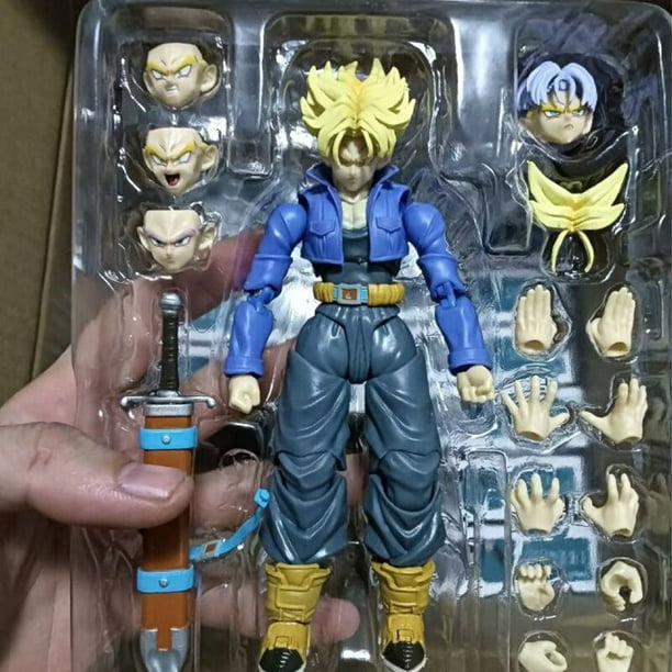 Figuras de acción de Dragon Ball Z SHF Super Saiyan Trunks, modelo de colección de 15cm, Future Boy Torankusu, juguetes móviles, regalos