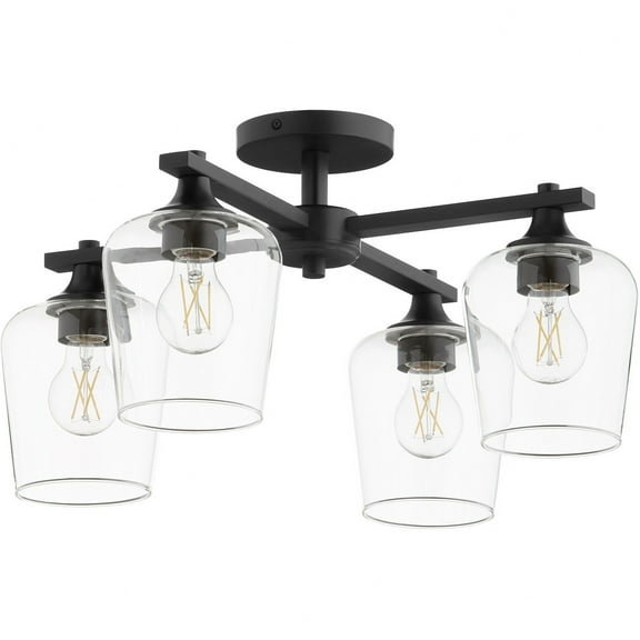 358-4-59-Quorum Lighting-Veno - 4 Light Flush Mount In contemporary Style-11.25 Inches Tall and 22 Inches Wide-Matte Black Finish