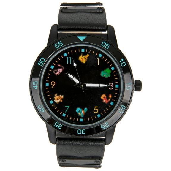 Pokemon by Pokemon Unisex Adjustable Strap Metal Wristwatch, Black & (823612)