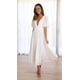 thumbnail image 3 of Vestido de manga corta con cintura informal para mujer, vestido de verano con escote en V profundo, superventas en Europa y América, 2023, 3 of 5