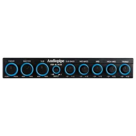 Audiopipe 5 Band Graphic Equalizer with Subwoofer Control & 15V Line Driver