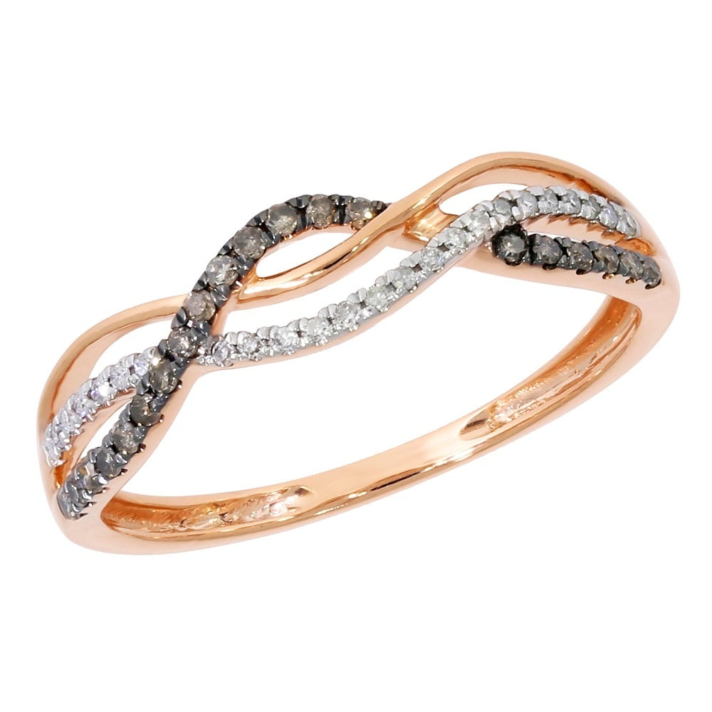 Prism Jewel 0.09CT G-H//SI1 Natural Diamond Light Weight 2-Row Ring