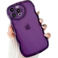 thumbnail image 3 of Compatible with iPhone 14 Pro Case(2022 6.1"),Cute Clear Love Case,Love-Heart Camera Frame Wavy Edge Transparent Full Protection Soft TPU Shockproof Phone Case Cover for Women Girls,Purple, 3 of 6