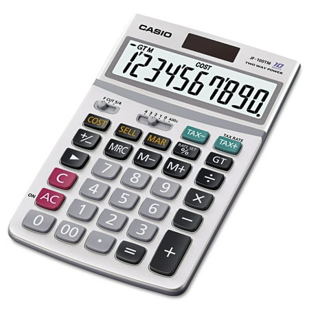 Casio JF-100MS 10-Digit Desktop Calculator, Extra Large LCD Display, (Best Android Calculator Widget)