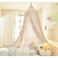 thumbnail image 3 of Dosel para Cama Mengersi para Niñas, Cortinas de Dosel con Volantes Marfil, 3 of 8