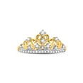 thumbnail image 2 of FB Jewels 10kt Yellow Gold Womens Round Diamond Tiara Crown Band Ring 1/5 Cttw, 2 of 4