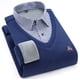 thumbnail image 1 of Suéter de cuello de camisa de manga larga de dos piezas falso acolchado de terciopelo para hombre, suéter casual cálido, otoño e invierno, 1 of 5