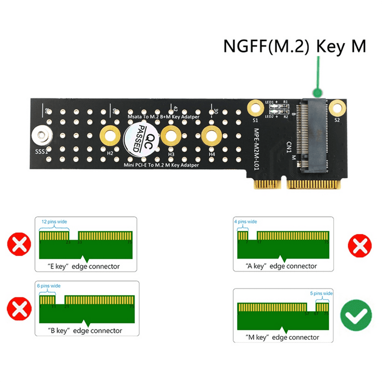 (NGFF) NVME SSD to Mini PCIe Converter Card Mini PCI-E to