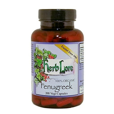 Herb Lore Organic Fenugreek Capsules - 400 Capsules - Herbal Lactation