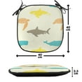 thumbnail image 4 of Animal Chair Seating Cushion, Pattern with Whale Shark and Turtle Aquarium Doodle Style Marine Life, Soft Seat Pads for Office with Anti-slip Backing, 16"x16", Ivory Taupe Peach, by Ambesonne, 4 of 7