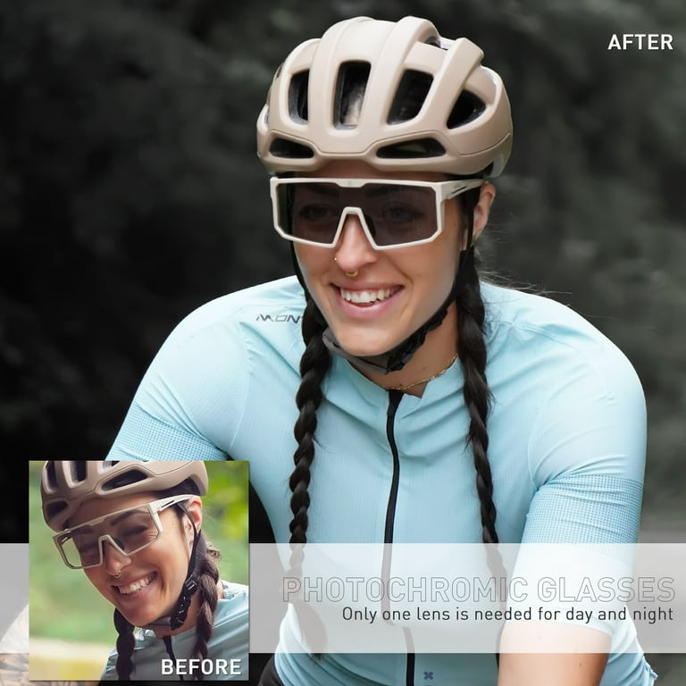 KAPVOE Photochromic Cycling Glasses Men Women Clear Mountain Bike  Sunglasses MTB Bicycle Riding Sports Triathlon Running