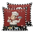 thumbnail image 7 of Outdoor Throw Pillow Cover Chef Kitchen Cookers Plates Waterproof Cushion Covers 2 Pack Retro Buffalo Check and Red Pillow Cases Home Decoration for Patio Garden Couch Sofa, 7 of 7