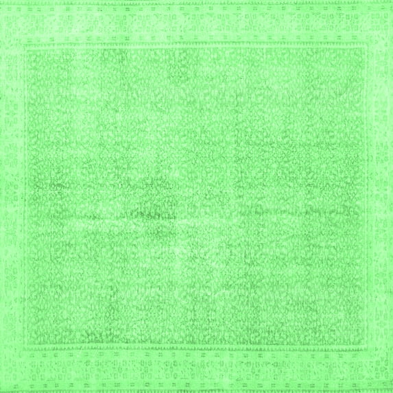 Ahgly Company Indoor Square Persian Emerald Green Traditional Area Rugs, 4' Square