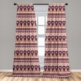 thumbnail image 4 of Ambesonne Mexican Curtains, Zigzag Flower Eye Print, Pair of 28"x63", Plum Earth Yellow Coral, 4 of 4