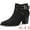 Black, variant on Strappy Pointed Toe Buckle Chunky Heel Ankle Booties Black 9.5