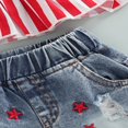 thumbnail image 4 of POINTERTECK 2 Pcs Infant Independence Day Outfits Girls Tie-up Ruffled Halter Tops Ripped Jeans Summer Clothing Sets, 4 of 6
