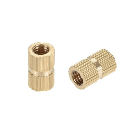 

Knurled Insert Nuts M5 x 12mm(L) x 7mm(OD) Female Thread Brass Embedment Assortment Kit 100 Pcs