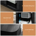 thumbnail image 6 of PHOYAL Black Large End Table with Charging Station, Vertical Strip Square Side Tables with Sliding Door Storage for Living Room, 6 of 8