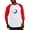 Red/White, variant on CafePress - NEVER GIVE UP ON DREAMS Baseball Jersey - Cotton Baseball Jersey, 3/4 Raglan Sleeve Shirt