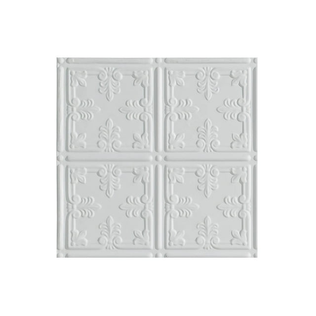 Fasade Easy Installation Traditional 10 Gloss White Glue Up Ceiling Tile/ Ceiling Panel (12" X 12" Sample)
