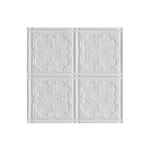 Fasade Easy Installation Traditional 10 Brushed Nickel Glue Up Ceiling Tile/ Ceiling Panel (12" X 12" Sample)