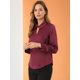 thumbnail image 4 of INSPIRE CHIC Blusa con cuello de satén para mujer, elegante, de manga larga, para oficina, de trabajo borgo?a XL, 4 of 6