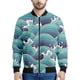 thumbnail image 3 of Chaqueta con cremallera con estampado de olas del océano vintage para hombre, chaqueta holgada informal de manga larga con estampado 3D de autobús de la paz y plumas, abrigo de calle, 3 of 5