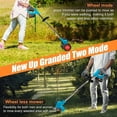 thumbnail image 3 of Weed Wacker Cordless Adjustable Weed Eaters wheel mower3 in 1 Electric String Trimmer Lawn with Two Battery with Charger Comes with Multiple Blades for Yard,Green,Garden gifts for Dad, 3 of 11