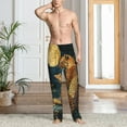 thumbnail image 6 of Lsque Leopard Reading Tarot Cards Print Men's Pajama Pants, Lounge Pant - Comfortable Home Wear,Elastic Waistband, Stylish Design-Large, 6 of 9